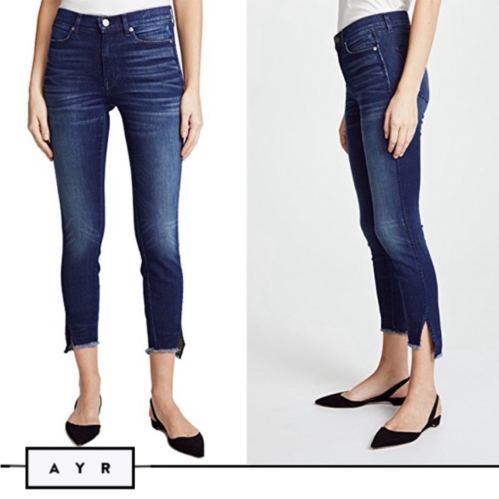 AYR The Skinny Split High Rise w/ Split Hem size 26 Dark Wash Distressed - Picture 2 of 14